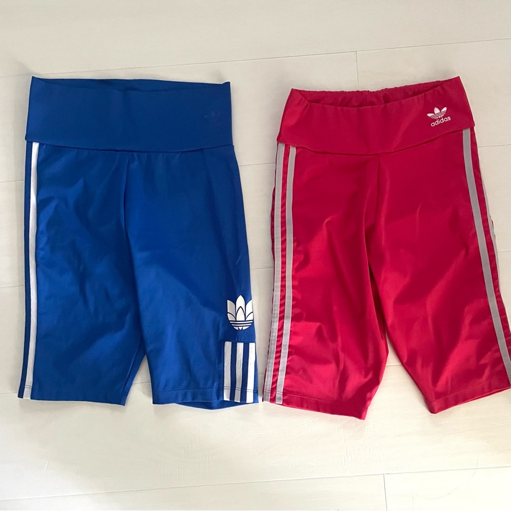 Adidas Bike Shorts Bundle Blue Red/Pink Athletic Shorts Retro Sporty Women’s XS